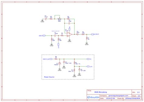MXR Micro Amp Clone - EasyEDA