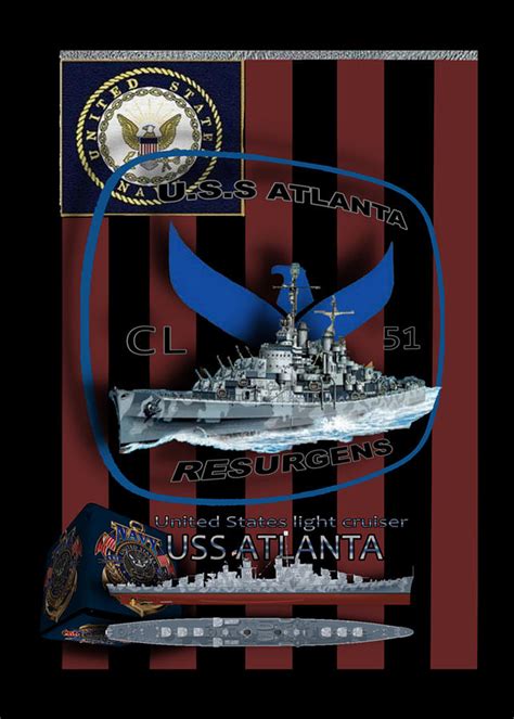 USS Atlanta light cruiser Digital Art by Gene Bradford | Fine Art America