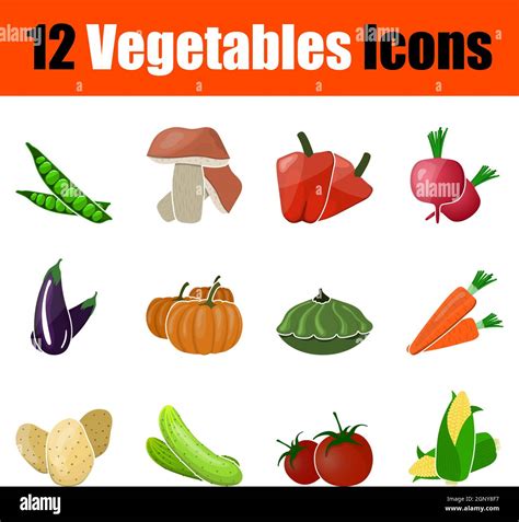 Vegetables Icon Set Stock Vector Image & Art - Alamy