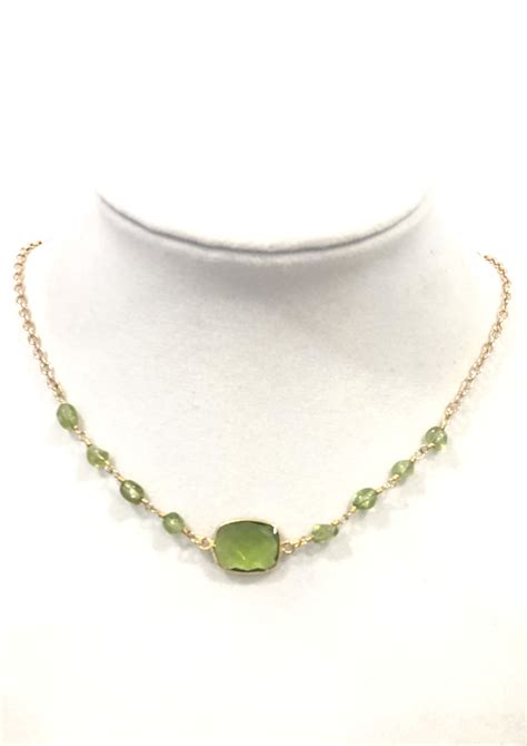 Peridot Necklace | Unique Beaded Jewelry by Nancy