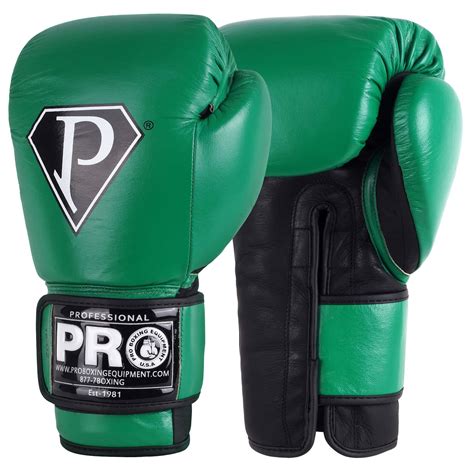 PRO Boxing Gloves Green Leather Velcro | Boxing Equipment