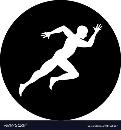 Silhouette athlete running icon Royalty Free Vector Image