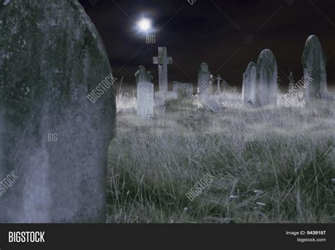 Scary Cemetery At Night Stock Photo & Stock Images | Bigstock