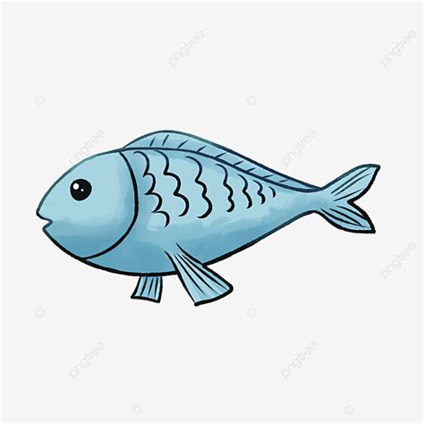 Png Ikan Kartun Tangan Digambar, Ikan, Kehidupan Laut, Makanan Laut PNG ...