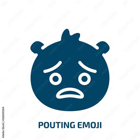 pouting emoji vector icon. pouting emoji, communication, facial filled ...