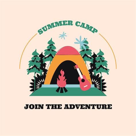 Free Vector | Flat logo template for summer camp