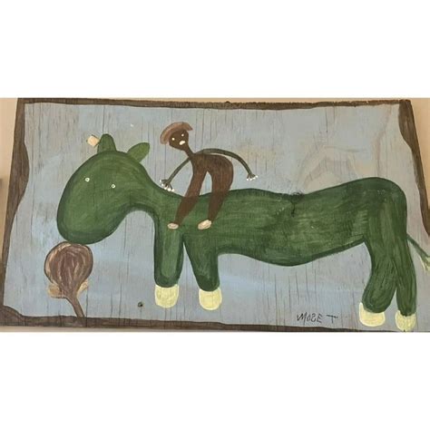 Mose Tolliver Signed Original Very Old Self Portrait On The Bull Folk ...