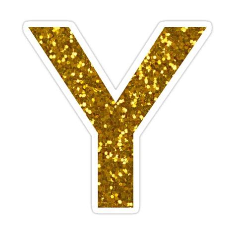 the letter y in gold glitter sticker