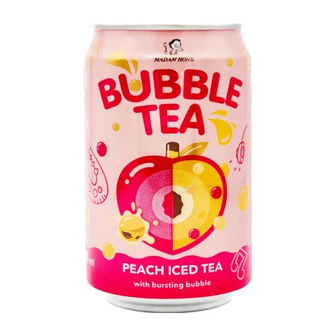 *Madam Hong Peach Bubble Tea Iced Tea 桃子氣泡冰茶 320ml - Tuk Tuk Mart