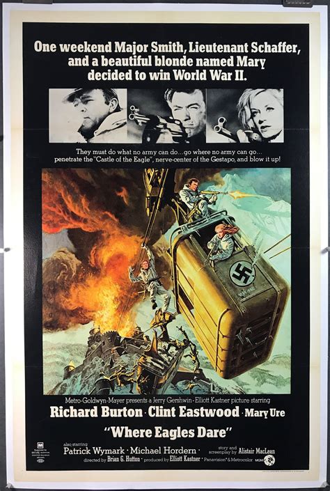 WHERE EAGLES DARE, Original WWII Vintage Movie Poster - Original ...