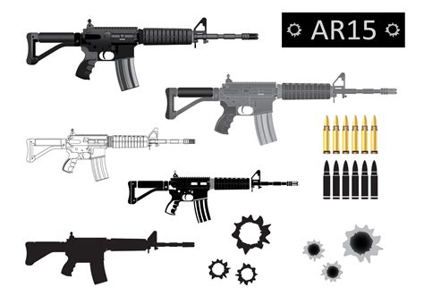 AR15 Vector Silhouette - Download Free Vector Art, Stock Graphics & Images