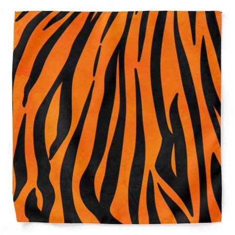 Wild Orange Black Tiger Stripes Animal Print Bandana | Zazzle.com