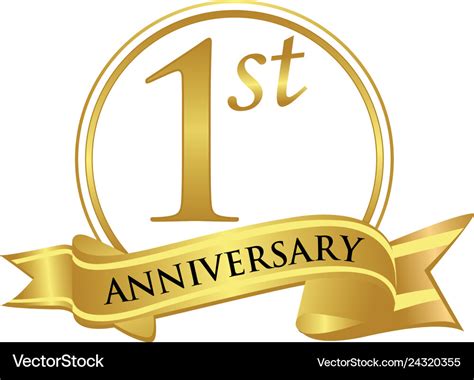 1st anniversary celebration logo Royalty Free Vector Image