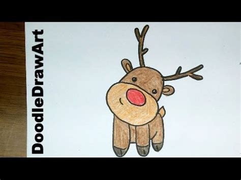 Drawing: How To Draw a Cute Cartoon Rudolph Reindeer Baby - Easy Lesson ...