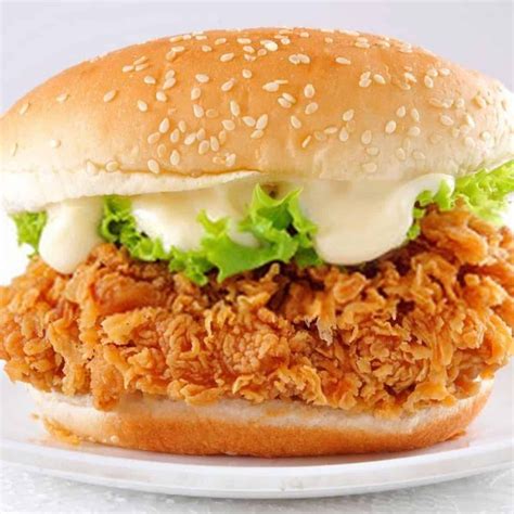 KFC Zinger Burger Recipe » Recipefairy.com | Chicken burgers recipe ...