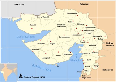 File:Map Gujarat state and districts.png