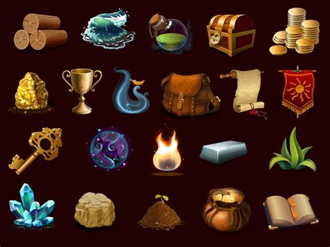 Common Game Icon Pack | Game icon, Game concept art, Prop design