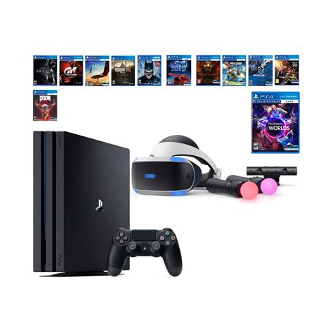 PlayStation VR Collection Starter Bundle (14 Items): PS4 Pro 1TB ...