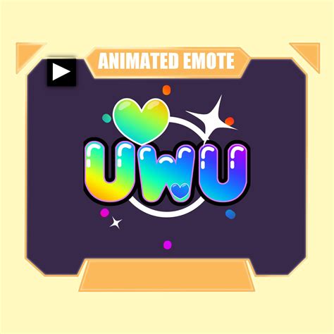 Animated and Static UWU Rainbow Text Emote for Twitch Discord Youtube ...