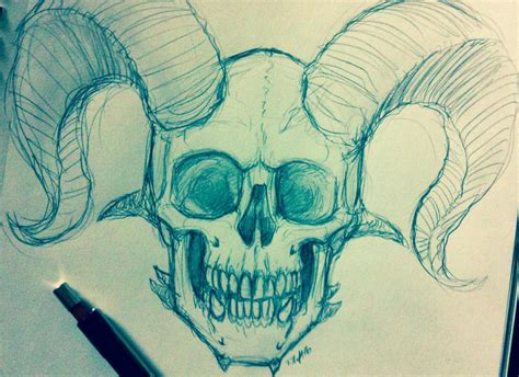 Creepy Skull Drawing at PaintingValley.com | Explore collection of ...