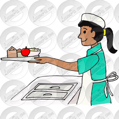 Lunch Lady Picture for Classroom / Therapy Use - Great Lunch Lady Clipart