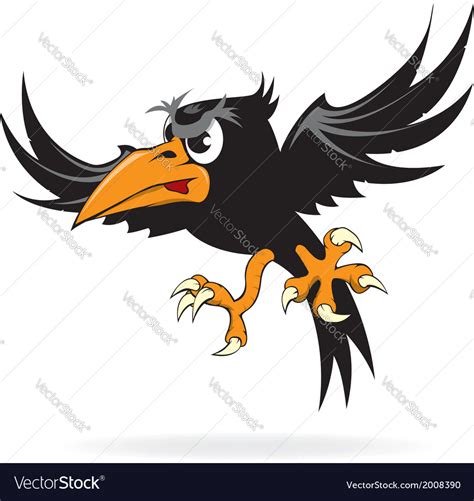 Angry cartoon crow Royalty Free Vector Image - VectorStock