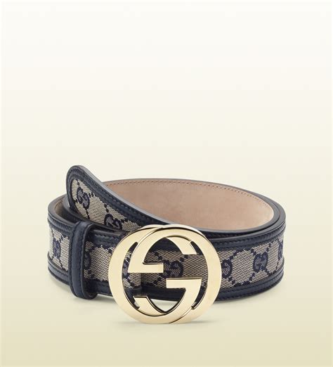 Gucci Original Gg Canvas Belt With Interlocking G Buckle in Blue (beige ...