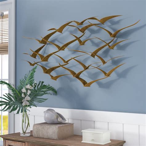 Beachcrest Home Beautiful Patterned Metal Flocking Birds Wall Decor ...