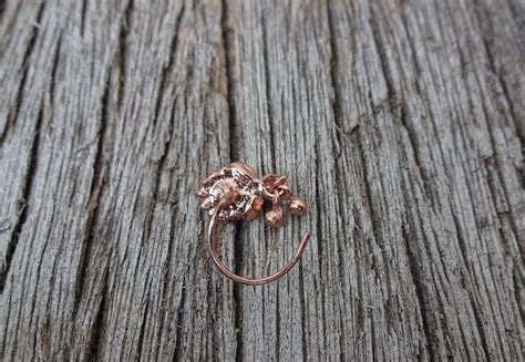 Rose Gold Nose Ring Flower Nose Stud Spring Love Diamond Nose - Etsy