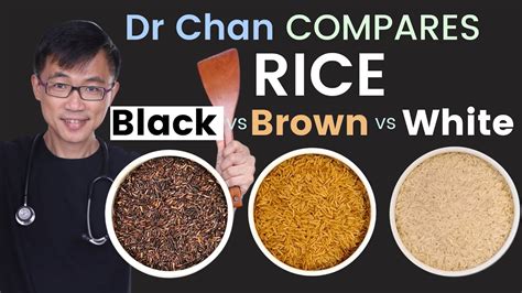 Dr Chan compares Black Rice, Brown Rice & White Rice - Protein, Fiber ...