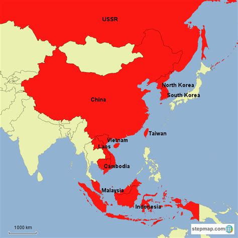 StepMap - East Asia and the Cold War - Landkarte für Asia