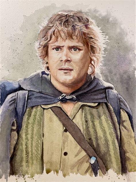 Watercolor Portraits, Watercolor Art, Samwise Gamgee, Lotr Art, Palette ...