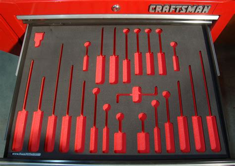 Foam Organizers for Shadowing Craftsman Screwdrivers