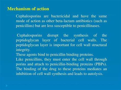 Cephalosporin Mechanism Of Action - cloudshareinfo