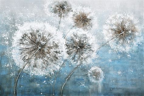 White Dandelion Flower Painting