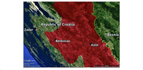 | Map of the research region in the Republic of Croatia. War-time ...