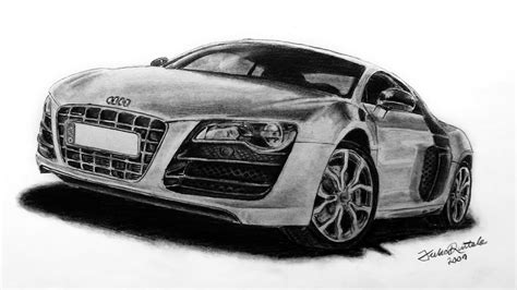 Audi R8 Speed Drawing with pencil - juho234 - YouTube