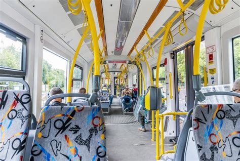 The Interior of a Modern Tram in Moscow. Editorial Photo - Image of ...