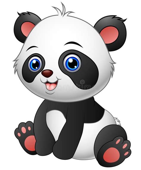 Cute baby panda sitting stock vector. Illustration of posing - 79363254 ...