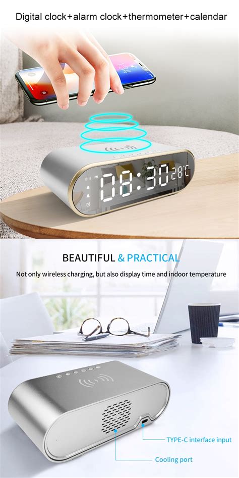 New Modern Smart Best Wireless Charging LED Alarm Table Clock 15W 3 in ...