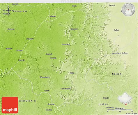 Physical 3D Map of Banswara