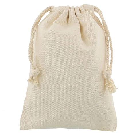 100 pcs small Handmade Cotton Linen Storage Package Bag Drawstring Bag ...