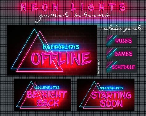 Neon Lights Retro Twitch/Mixer Streamer Package Twitch | Etsy in 2020 ...