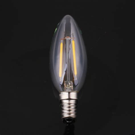 Dimmable E12 Light Bulb LED Retro Edison COB Filament Candle Lamp 110V ...