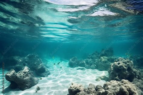 Abstract diving clean underwater background on the maldives islands ...