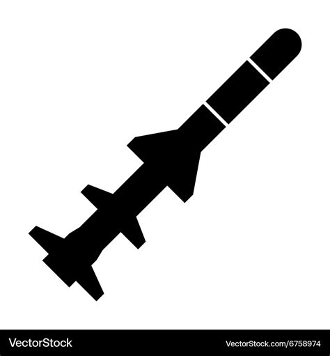 Flying military missile simple icon Royalty Free Vector