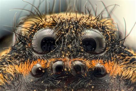 Extreme Magnification - Wolf Spider, Eyes Stock Photo - Image of eyes ...