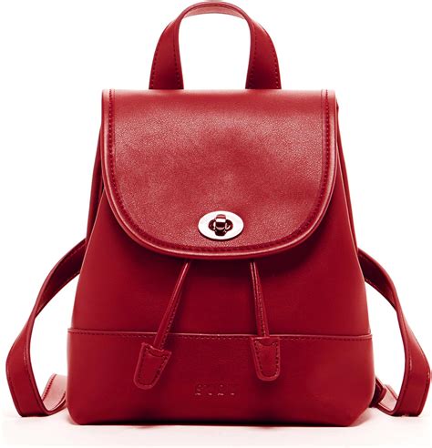 Red Leather Backpack for Women Small Backpacks It Bag Vintage Style ...