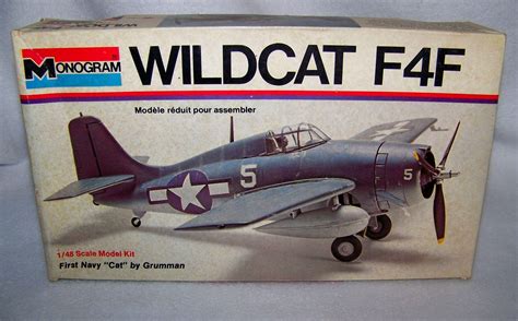 Vintage 1973 Monogram Wildcat F4F Airplane Model Kit | Model airplanes ...