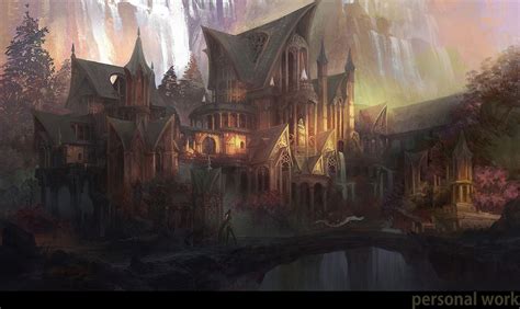 Quark Master's Tumblr | Fantasy art landscapes, Elf city, Fantasy city